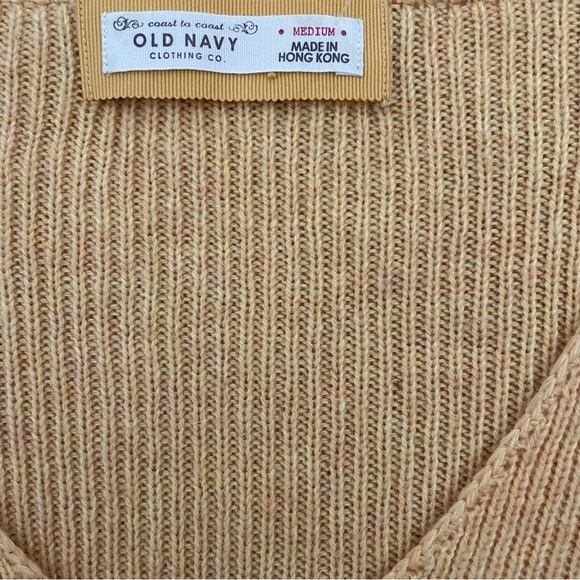 BOGO Vintage Y2K Old Navy Ribbed Babydoll Yellow Sweater Size Medium - Picture 4 of 8